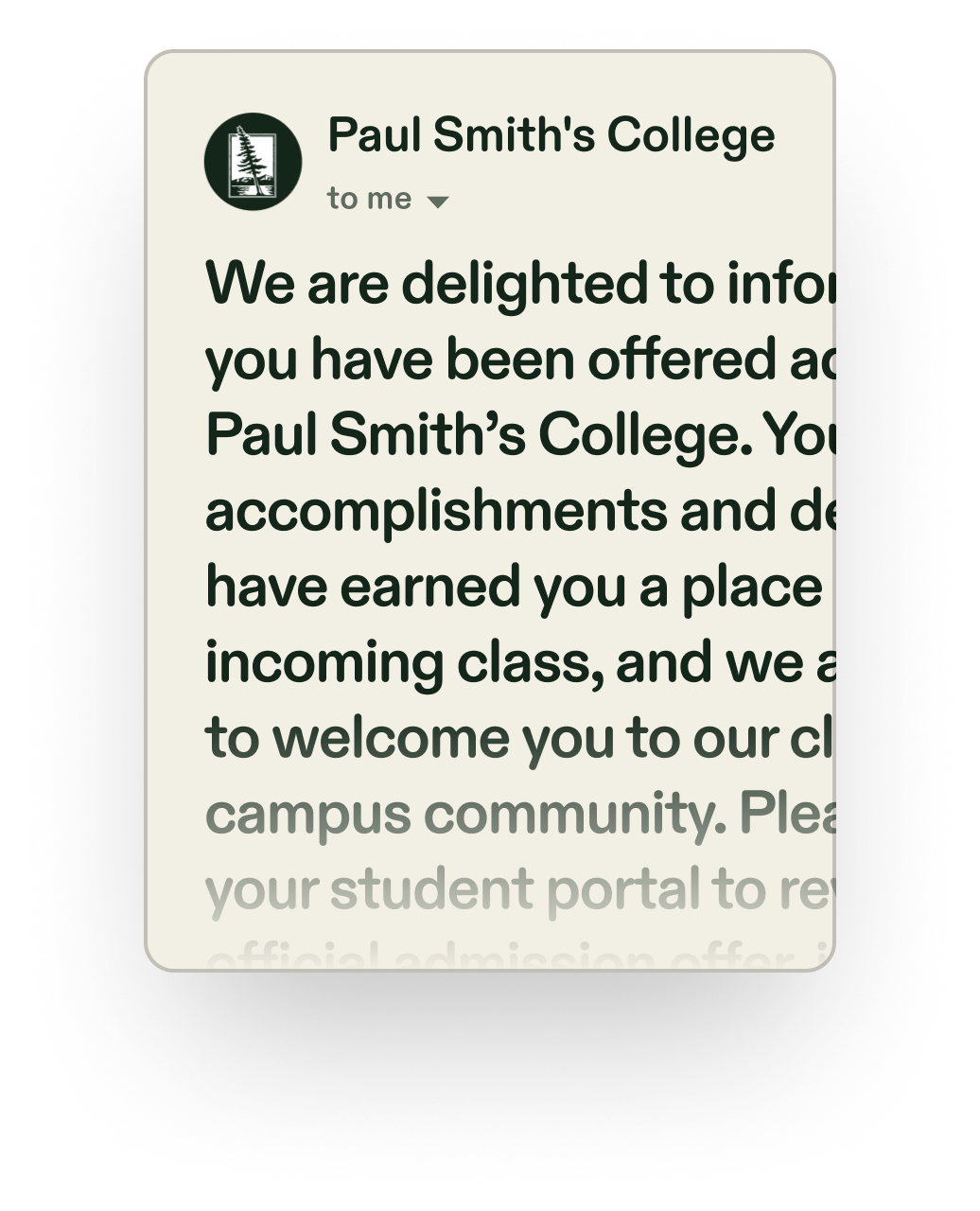 Direct admissions screenshot